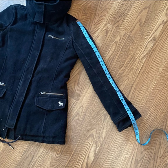 Abercrombie & Fitch  Women Size M Wool Blend Sherpa Lined Hood Heavy Coat Jacket - Picture 10 of 14